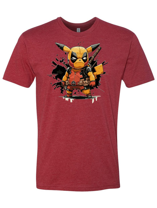 Exclusive Pikachu inspired as Deadpool Artwork Graphic Tee - Limited Edition! -