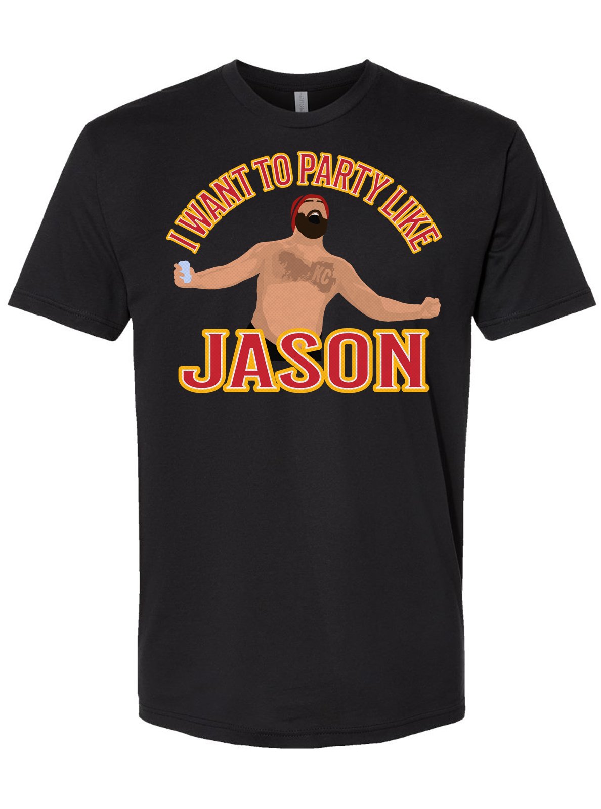 Party Like Jason: Shirtless Jason Hype Man T-Shirt – Kansas City Edition -