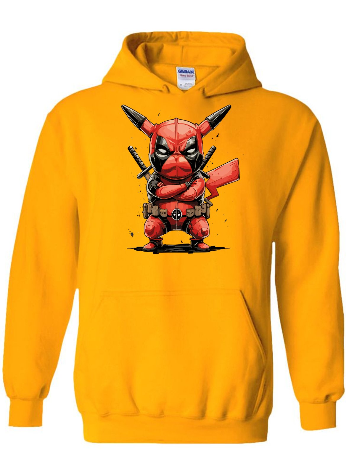 Pikachu Inspired as Deadpool Gold Graphic Hoodie – Limited Edition! -
