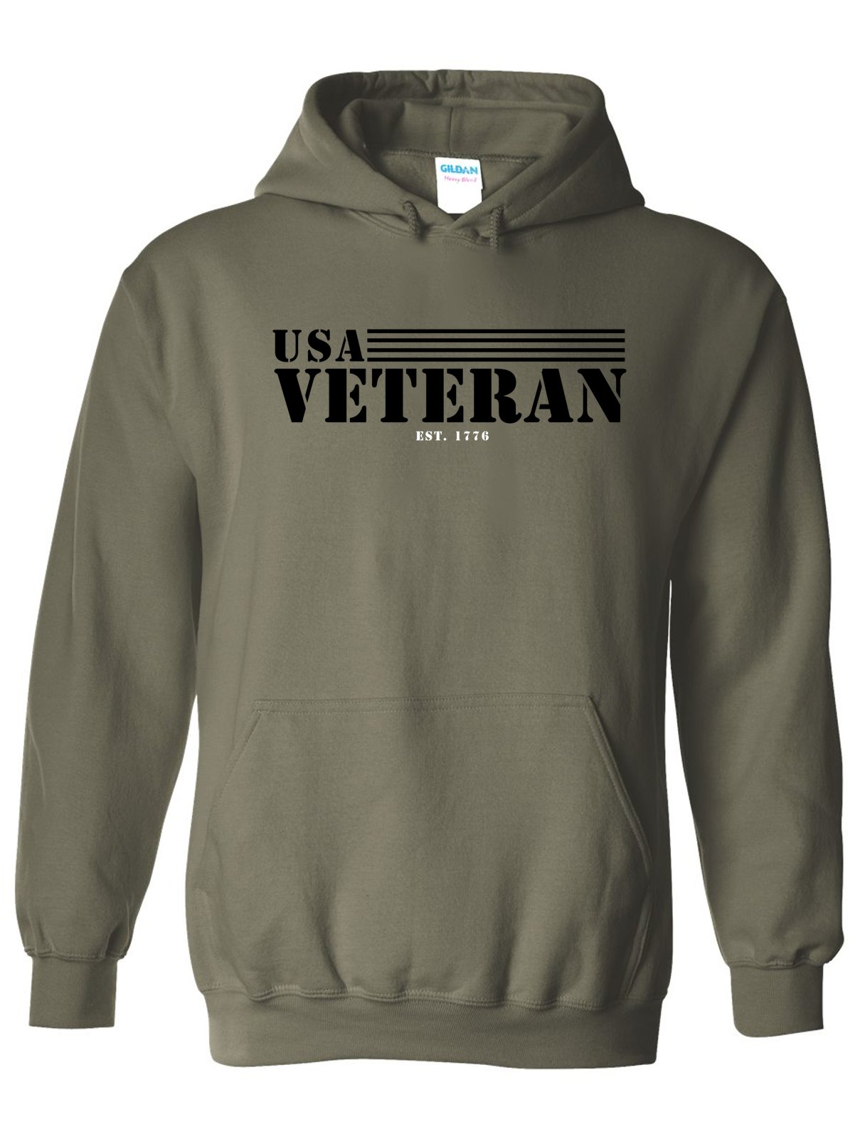 USA Veteran Military Green Hoodie | Patriotic Apparel for American Heroes -